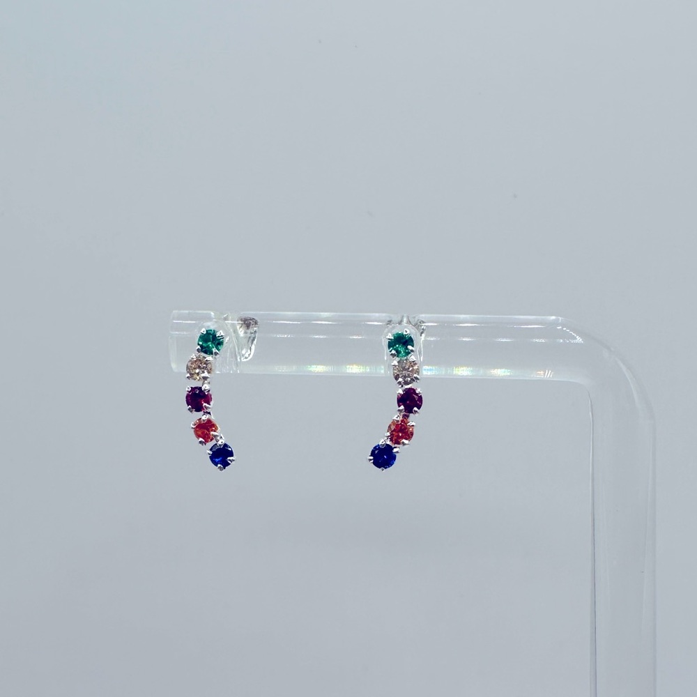 Silver colored stud earrings